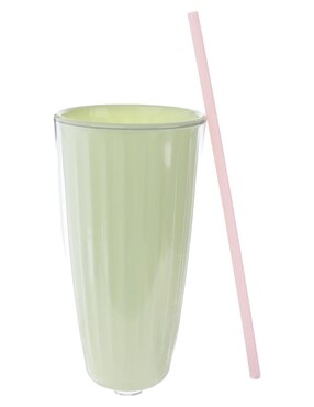 Vaso con tapa y popote Bluforest con 3 piezas