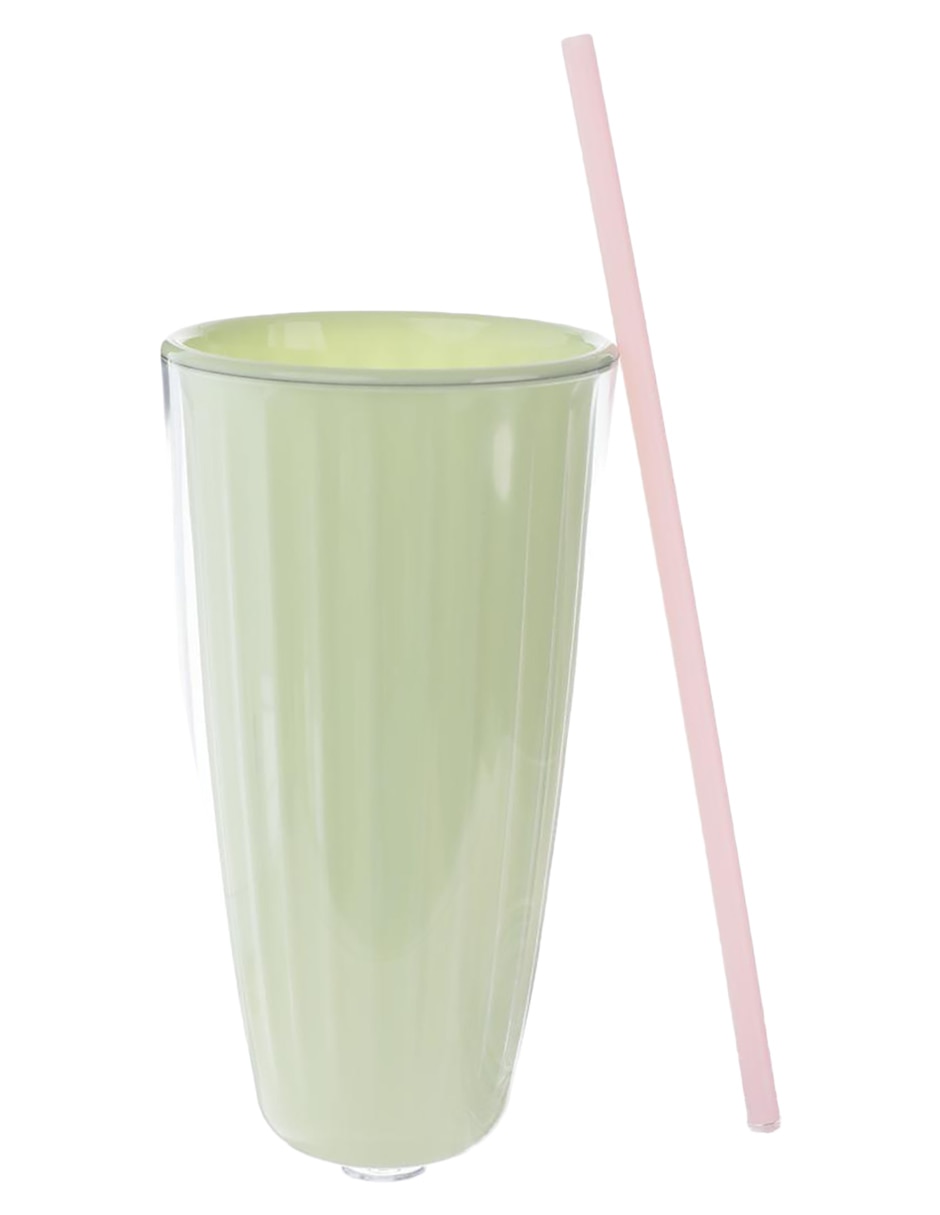 Vaso con tapa y popote con 3 piezas 4