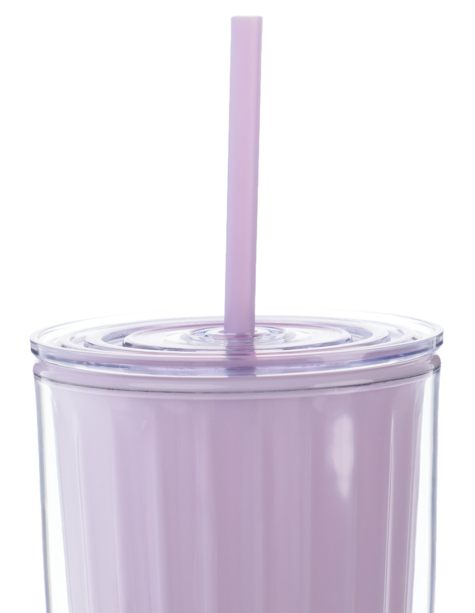 Vaso con tapa y popote con 3 piezas 2