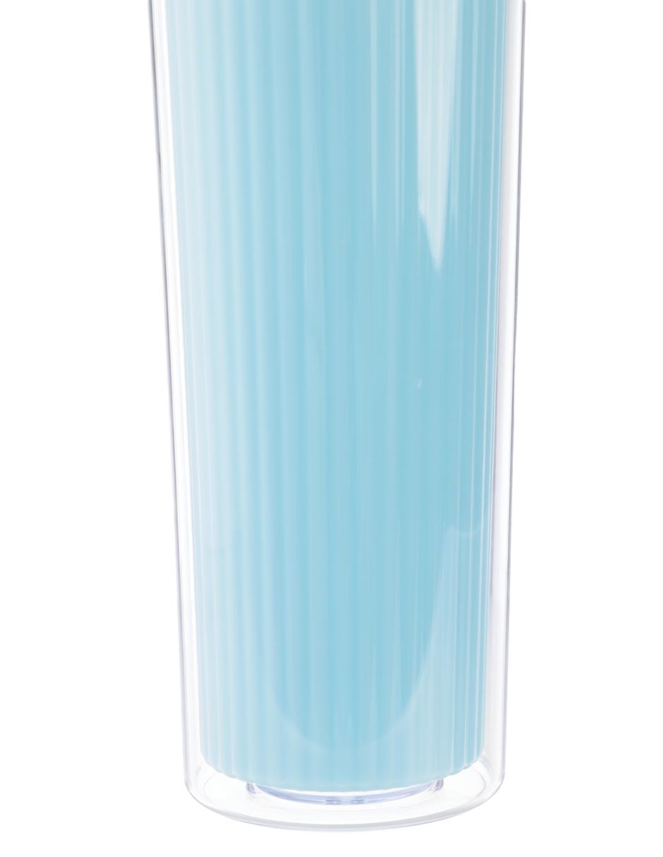 Vaso con tapa y popote de plástico con 3 piezas 3